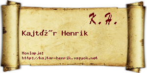 Kajtár Henrik névjegykártya